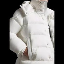 Doudoune courte MONCLER Vezere nylon blanc mat capuche