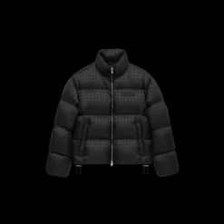 Doudoune courte zippée AMIRI jacquard MA Quad noir logo