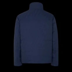 Doudoune FENDI col montant nylon bleu nuit FF allover réversible noir