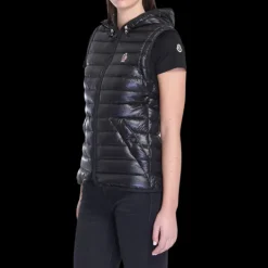 Doudoune fine Karura nylon noir capuche manches amovibles Moncler Grenoble