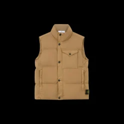 Doudoune gilet sans manche STONE ISLAND Crinkle nylon Biscuit
