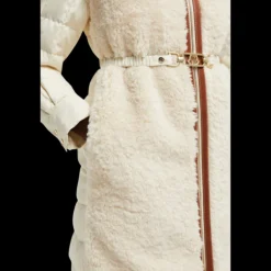 Doudoune longue gilet sans manches MONCLER Sorbier bouclette écru