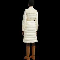 Doudoune longue gilet sans manches MONCLER Sorbier bouclette écru