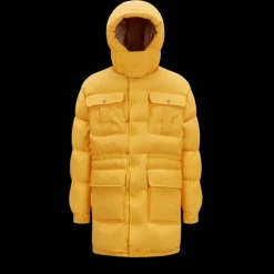 Doudoune longue Pentaflake jaune multipoches MONCLER Palm Angels