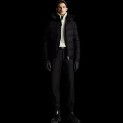 Doudoune MONCLER Montgenevre capuche flanelle noir mat