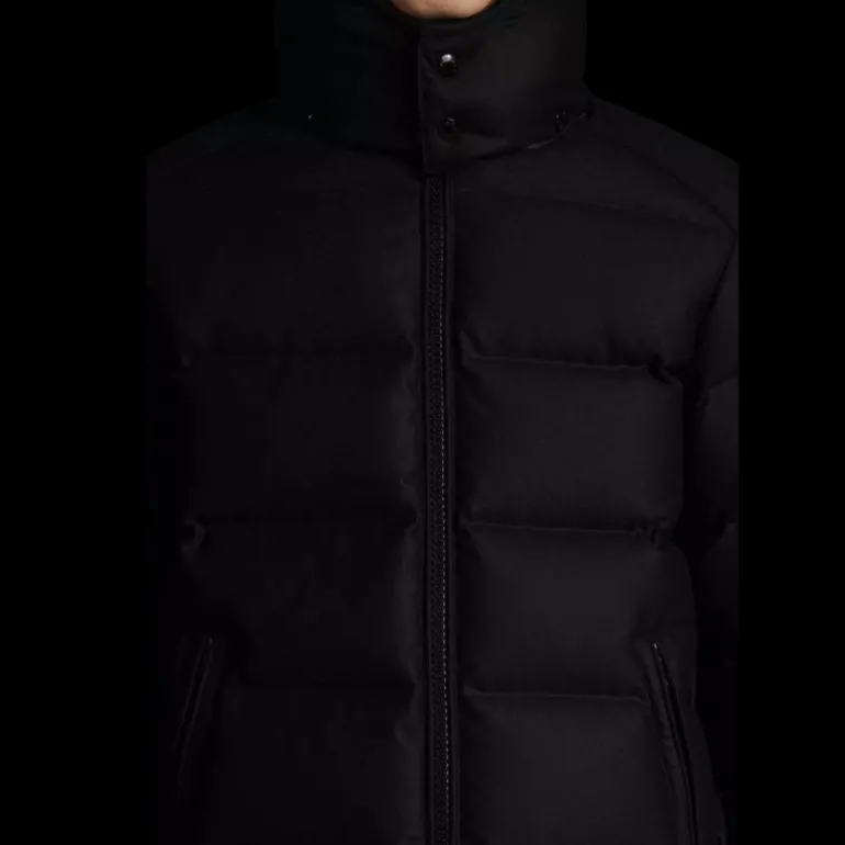 Doudoune MONCLER Montgenevre capuche flanelle noir mat