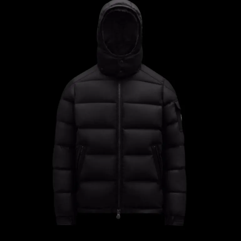 Doudoune MONCLER Montgenevre capuche flanelle noir mat