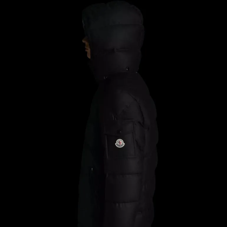 Doudoune MONCLER Montgenevre capuche flanelle noir mat