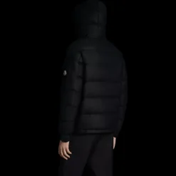 Doudoune MONCLER Montgenevre capuche flanelle noir mat