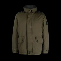 Doudoune Parka courte STONE ISLAND David-TC Down Kaki poches boutons