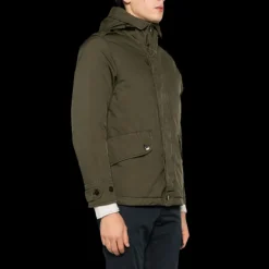 Doudoune Parka courte STONE ISLAND David-TC Down Kaki poches boutons