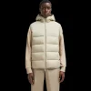 Doudoune sans manches à capuche MONCLER Bresse nylon beige