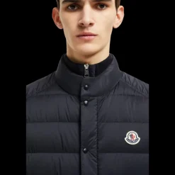 Doudoune sans manches MONCLER Barthe gilet nylon mat bleu marine