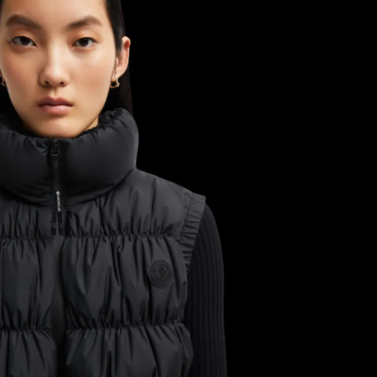 Doudoune sans manches MONCLER Apriate gilet nylon noir mat