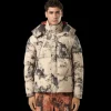 Doudoune thermosensible STONE ISLAND nylon camouflage beige noir capuche amovible