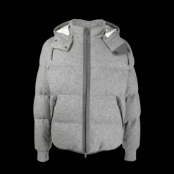 Doudoune ZEGNA blouson matelassé à capuche Oasi Cashmere flanelle grise