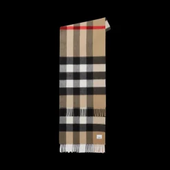 Echarpe BURBERRY cachemire carreaux gros check beige