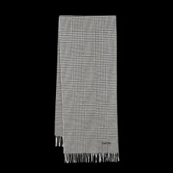 Echarpe TOM FORD laine cachemire soie Pied de poule noir blanc