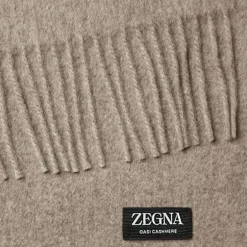 Echarpe  ZEGNA Cachemire beige franges