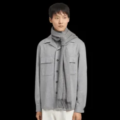 Echarpe  ZEGNA Cachemire gris franges