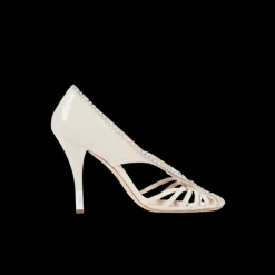 Escarpins à talon CHLOE Léonie cuir ivoire strass