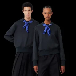 Fashion show LACOSTE Sweat-shirt col rond jersey satin noir