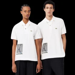 Fashion Show  Polo coton blanc broderie crocodile photo Tennis