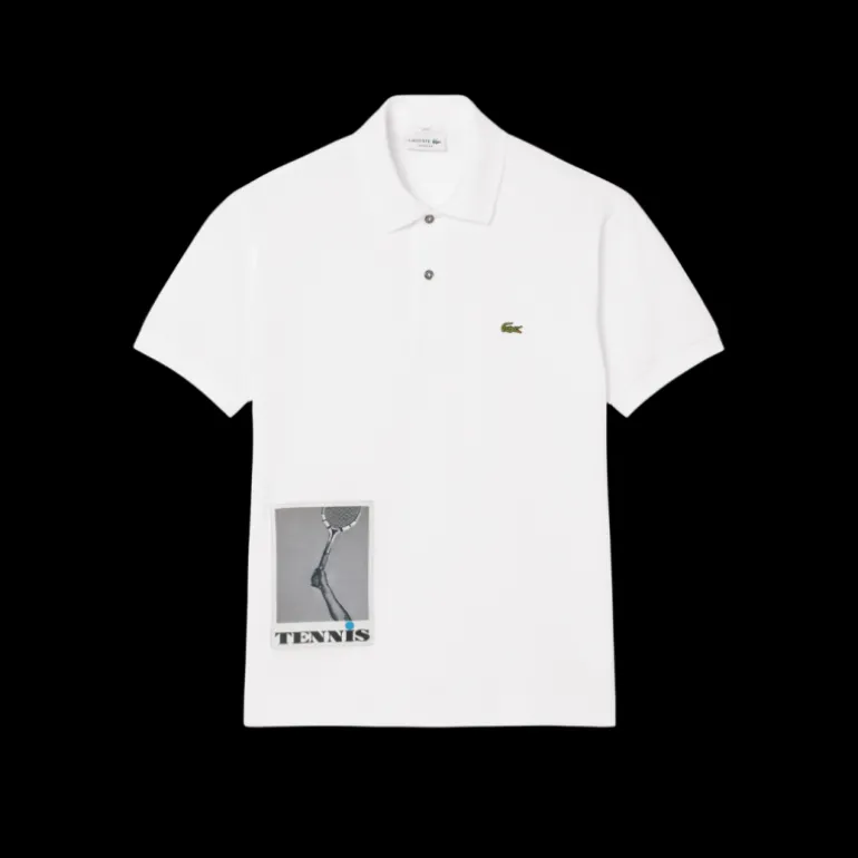 Fashion Show Polo coton blanc broderie crocodile photo Tennis