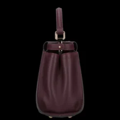 FENDI Sac Petit format Peekaboo Cuir bordeaux prune