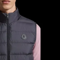 Gilet doudoune fine sans manches MONCLER Lechtal nylon noir