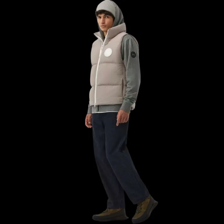 Gilet matelassé CCANADA GOOSE Lawrence nylon beige logo blanc