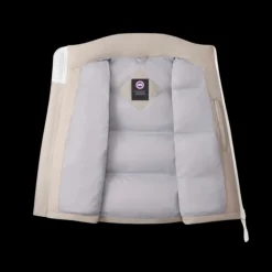 Gilet matelassé CCANADA GOOSE Lawrence nylon beige logo blanc