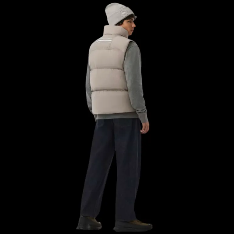 Gilet matelassé CCANADA GOOSE Lawrence nylon beige logo blanc