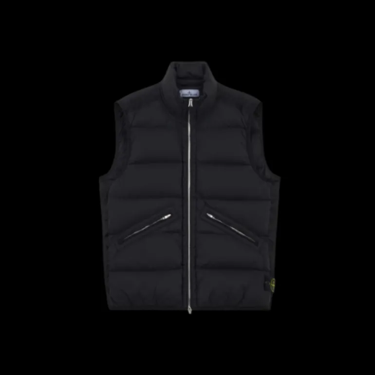 Gilet sans manche STONE ISLAND doudoune nylon noir mat