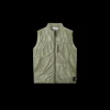Gilet sans manche STONE ISLAND réversible ouate de polyester vert sauge