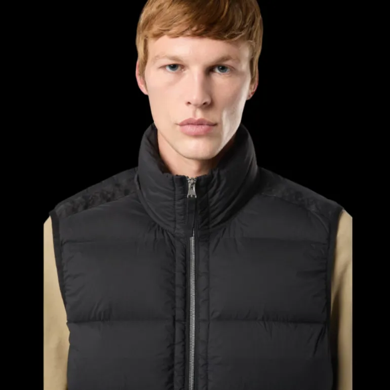 Gilet sans manche STONE ISLAND doudoune nylon noir mat