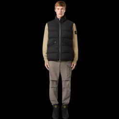 Gilet sans manche STONE ISLAND doudoune nylon noir mat