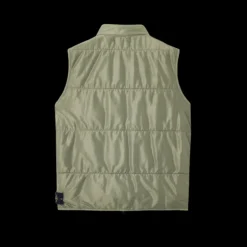 Gilet sans manche STONE ISLAND réversible ouate de polyester vert sauge