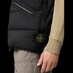 Gilet sans manche STONE ISLAND doudoune nylon noir mat