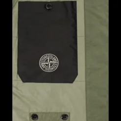 Gilet sans manche STONE ISLAND réversible ouate de polyester vert sauge