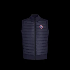 Gilet sans manches CANADA GOOSE bi matière laine mérinos bleu marine HyBridge®