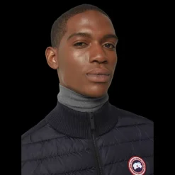 Gilet sans manches CANADA GOOSE  bi matière laine mérinos bleu marine HyBridge®