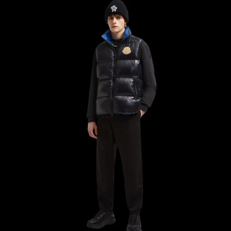 Gilet sans manches MONCLER Sumido doudoune noir gros logo
