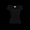 Haut KHAITE Ista encolure cœur bustier maille viscose noir