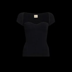 Haut KHAITE Ista encolure cœur bustier maille viscose noir