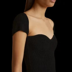 Haut KHAITE Ista encolure cœur bustier maille viscose noir