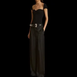 Haut KHAITE Ista encolure cœur bustier maille viscose noir