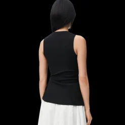 Haut LOEWE Pebble jersey coton côtelé stretch noir broche anagram