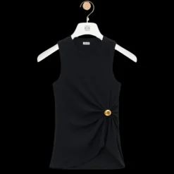 Haut LOEWE Pebble jersey coton côtelé stretch noir broche anagram