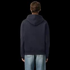 Hoodie AMI Paris coton bio molleton épais bleu marine patch Ami Paris maille